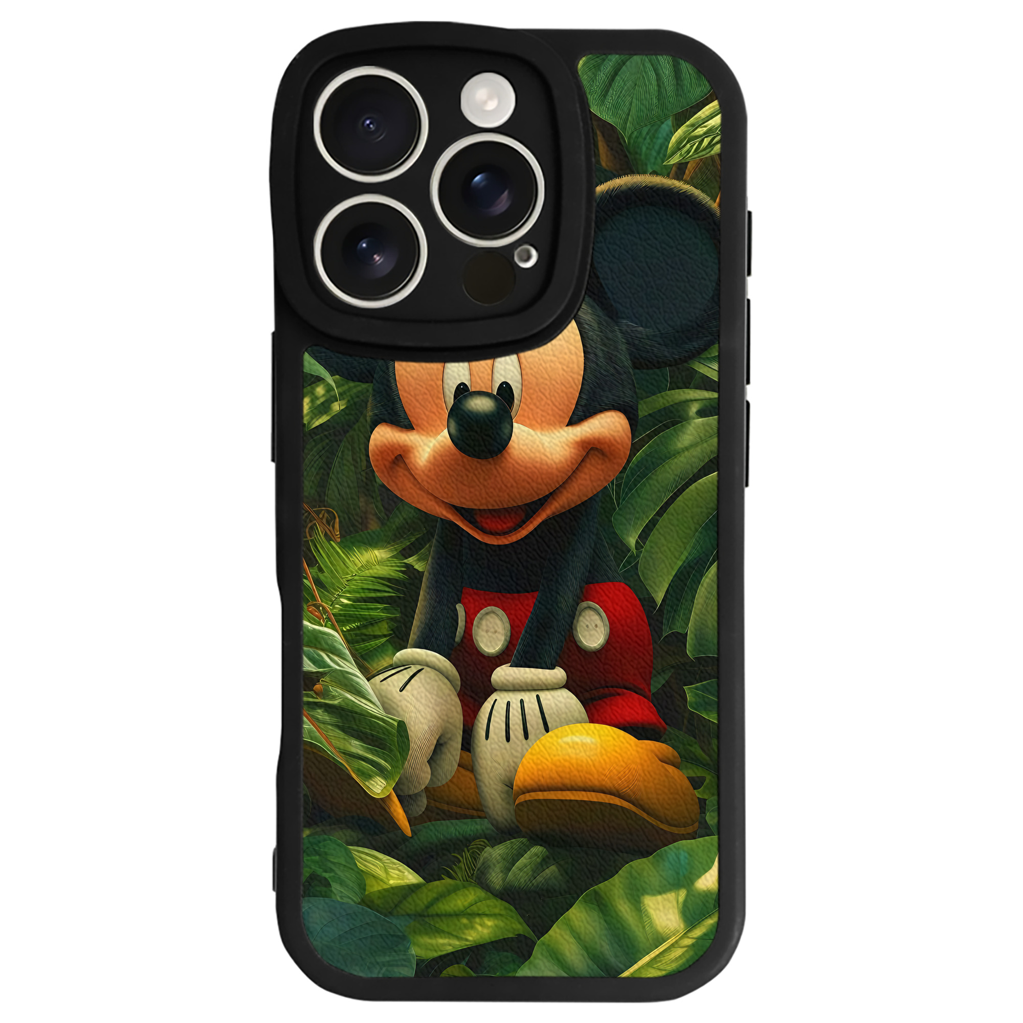 （画像用） ミッキーマウス Mickey Mouse 【iPhone 16シリーズ対応】シリコンスマホケース（レザー調） 材質：シリコン